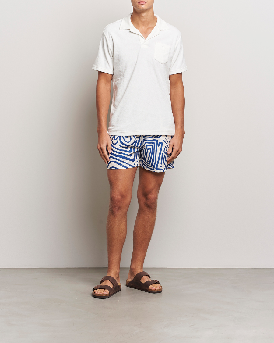 Herre | Badeshorts | OAS | Eldovado Swim Shorts Blue/White