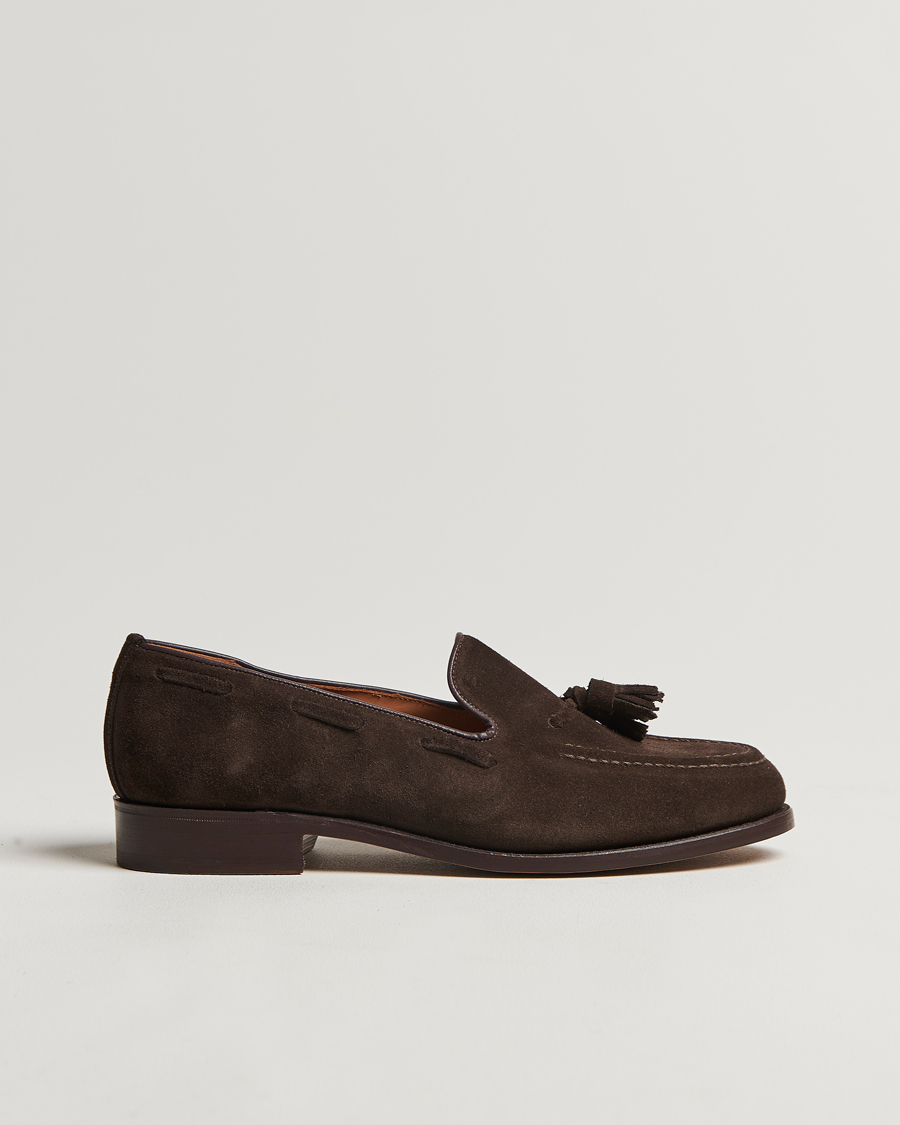 Herre | Sanders Finschley Suede Tassel Loafer Chocolate | Sanders | Finschley Suede Tassel Loafer Chocolate