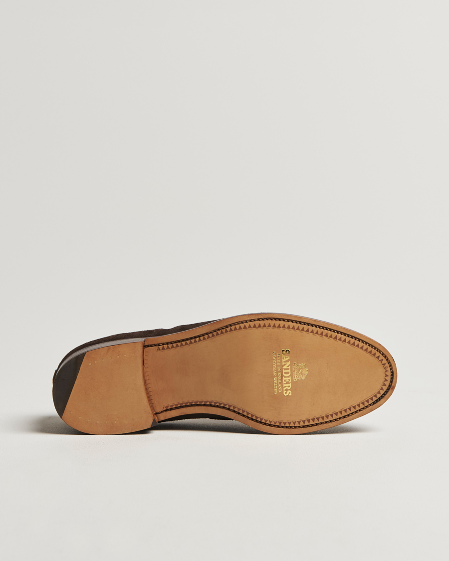 Herre | Sanders Finschley Suede Tassel Loafer Chocolate | Sanders | Finschley Suede Tassel Loafer Chocolate