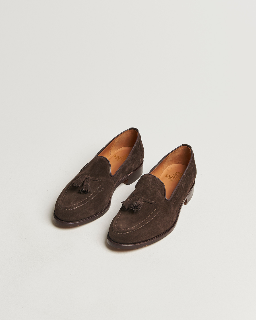 Herre | Sanders Finschley Suede Tassel Loafer Chocolate | Sanders | Finschley Suede Tassel Loafer Chocolate