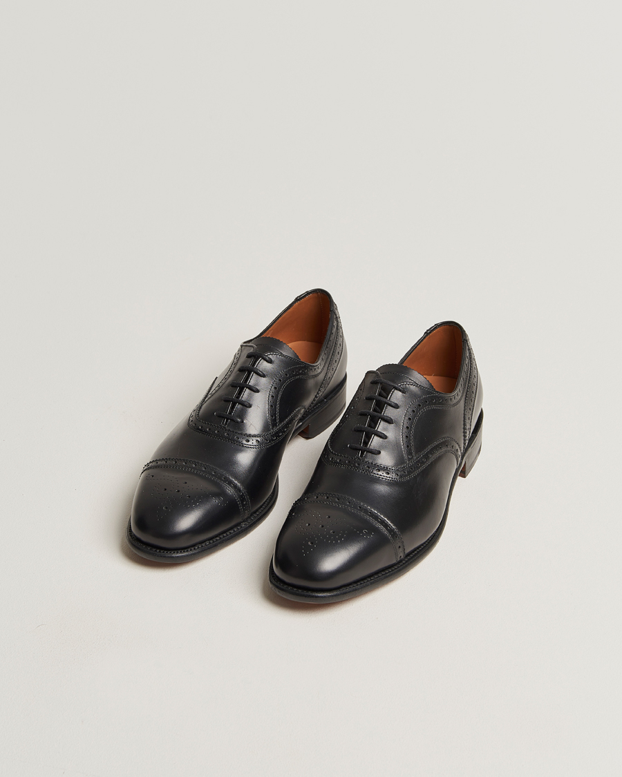 Herre | Håndlagde sko | Sanders | Moorgate Calf Semi Brogue Oxford Black