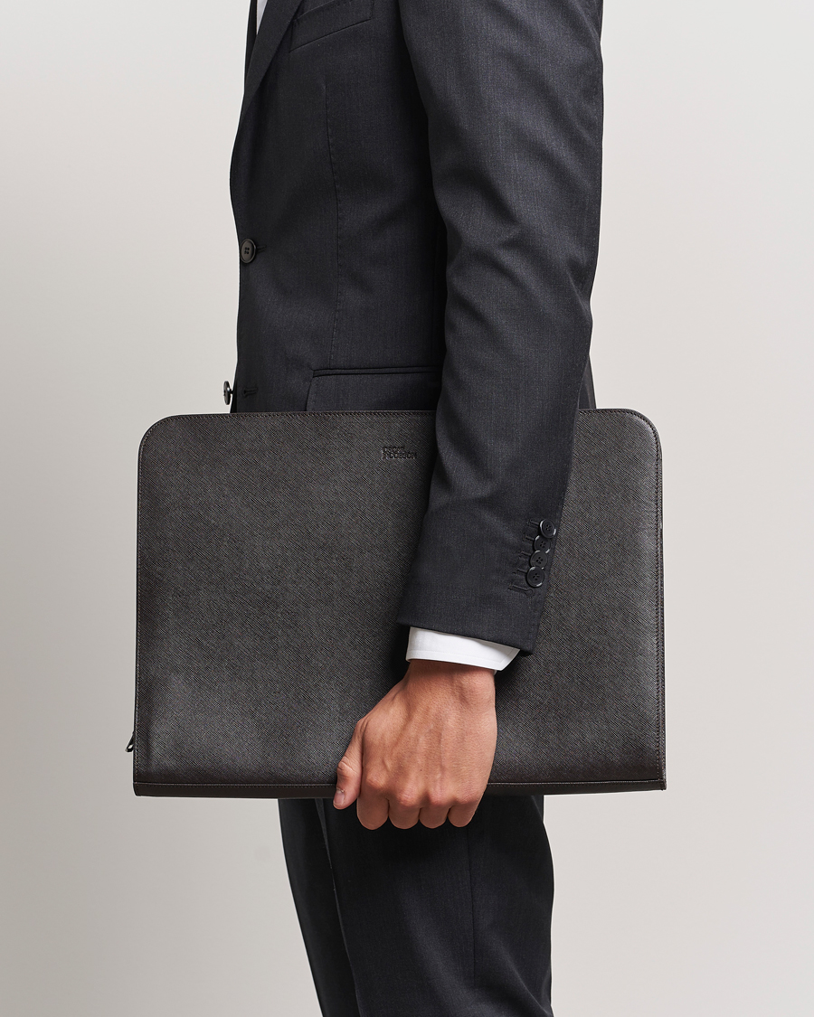 Herre | Vesker | Oscar Jacobson | Laptop Leather Holder Forastero Brown