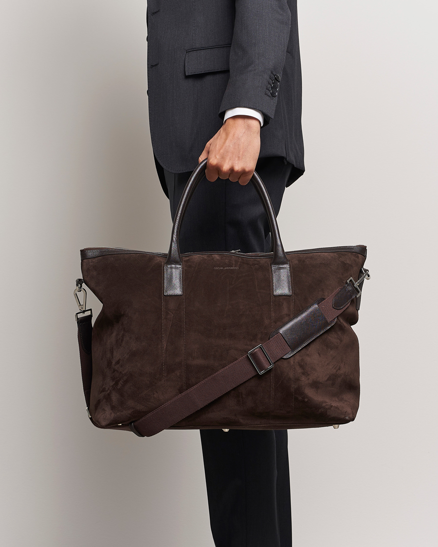 Herre | Oscar Jacobson Weekend Bag Soft Leather Chocolate Brown | Oscar Jacobson | Weekend Bag Soft Leather Chocolate Brown