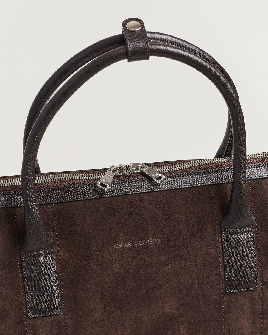 Herre | Oscar Jacobson Weekend Bag Soft Leather Chocolate Brown | Oscar Jacobson | Weekend Bag Soft Leather Chocolate Brown