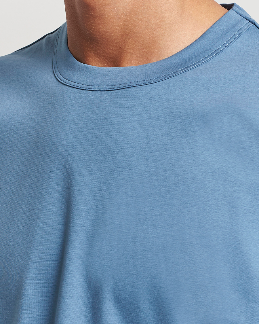Herre | T-Shirts | NN07 | Pedro Mercerized Crew Neck T-Shirt Blue Jasper