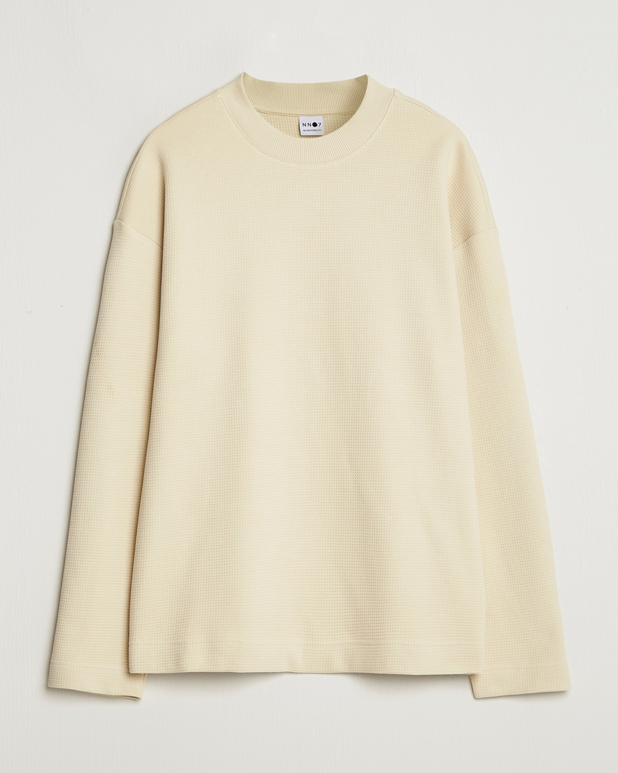Herre | T-Shirts | NN07 | Benja Long Sleeve T-Shirt Ecru