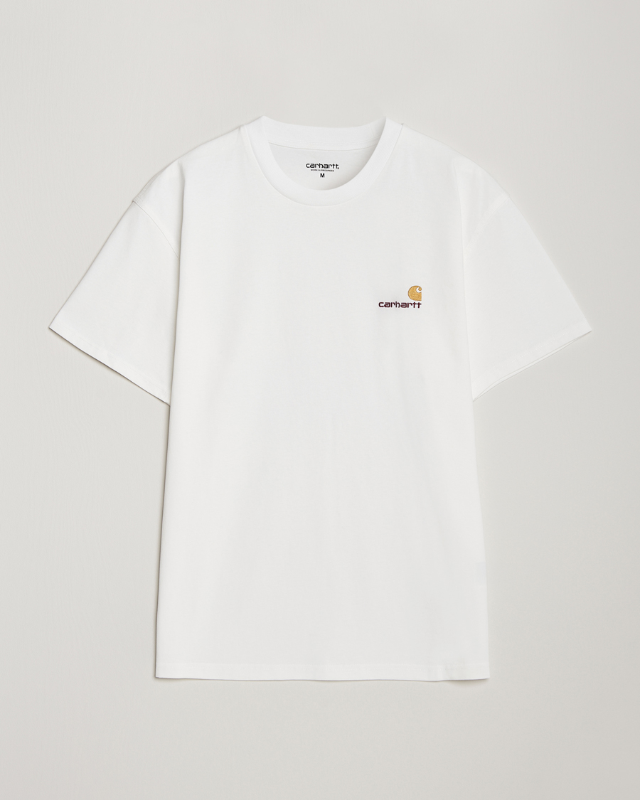 Herre | T-Shirts | Carhartt WIP | American Script Short Sleeve T-Shirt White
