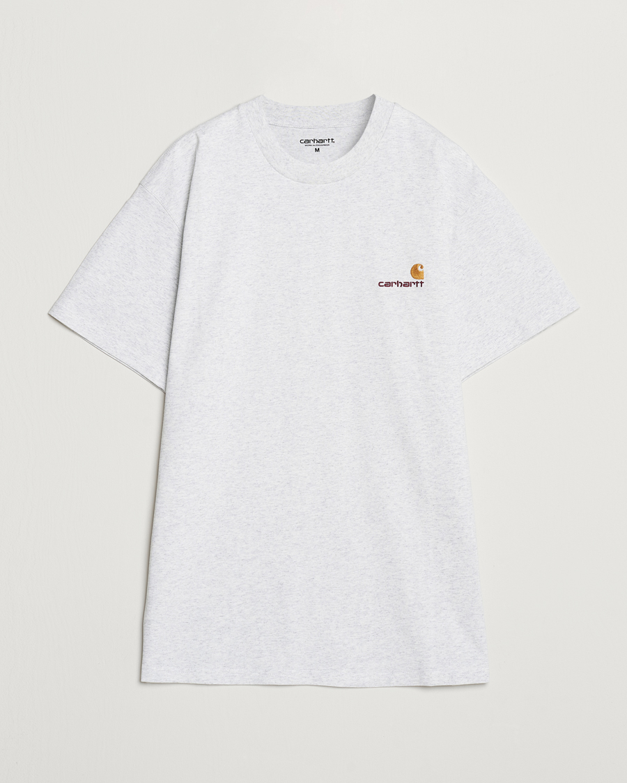 Herre | T-Shirts | Carhartt WIP | American Script Short Sleeve T-Shirt Ash Heather