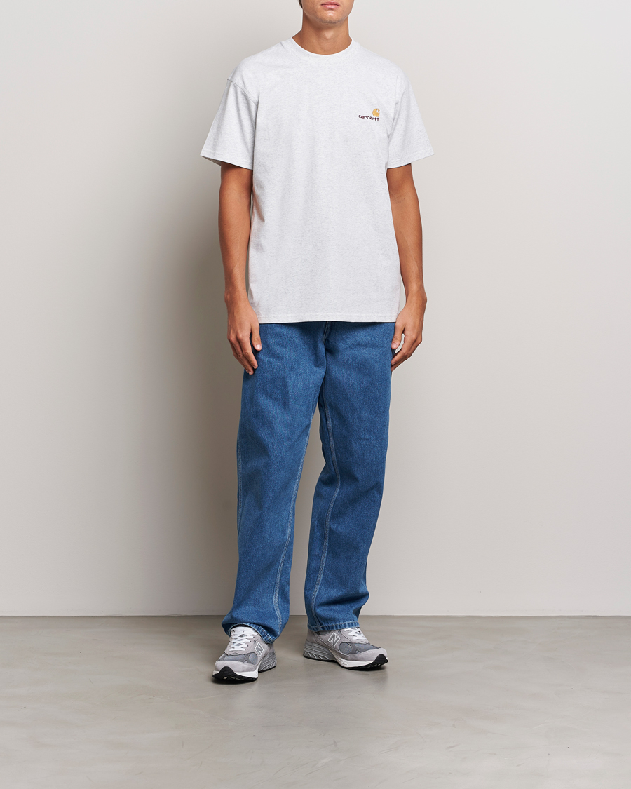 Herre | T-Shirts | Carhartt WIP | American Script Short Sleeve T-Shirt Ash Heather