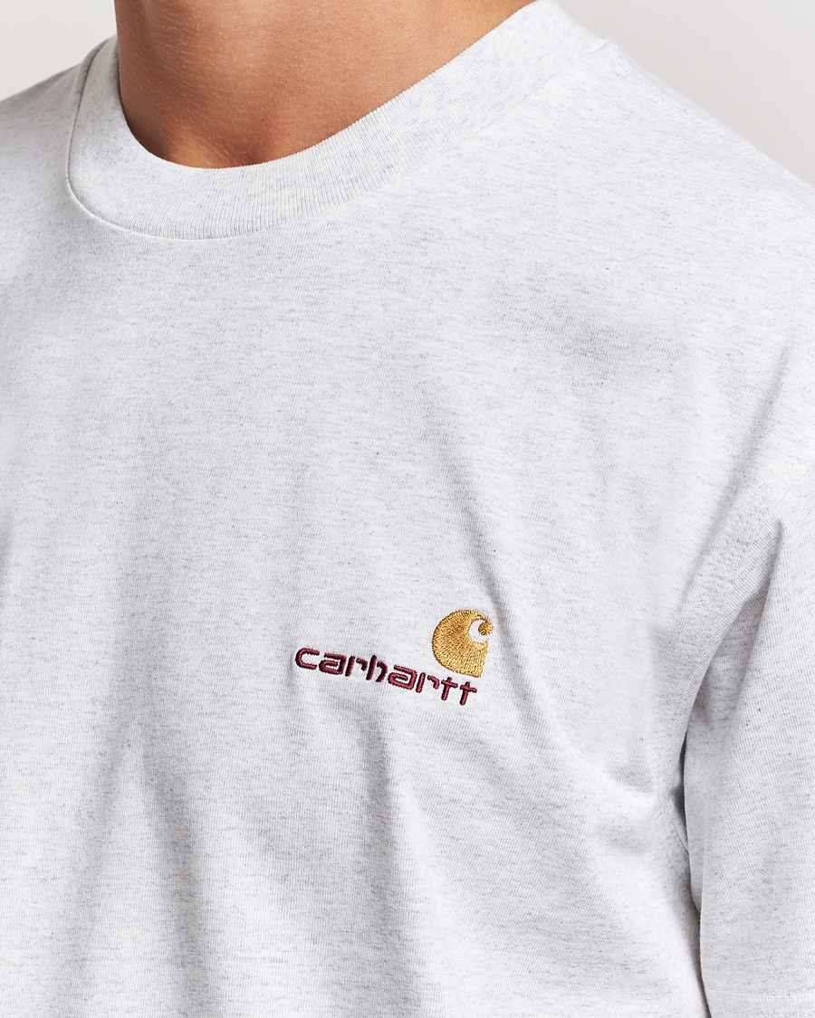 Herre | T-Shirts | Carhartt WIP | American Script Short Sleeve T-Shirt Ash Heather