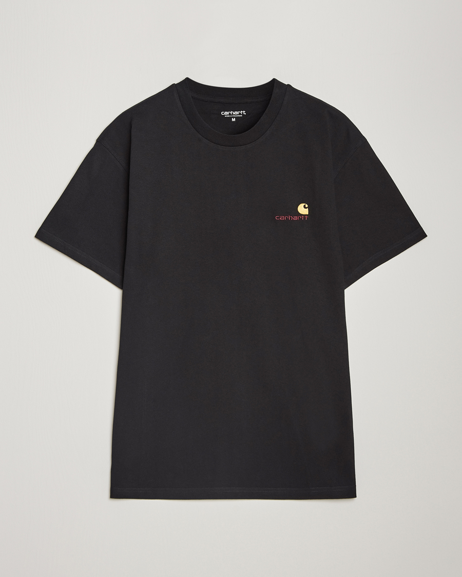Herre | T-Shirts | Carhartt WIP | American Script Short Sleeve T-Shirt Black