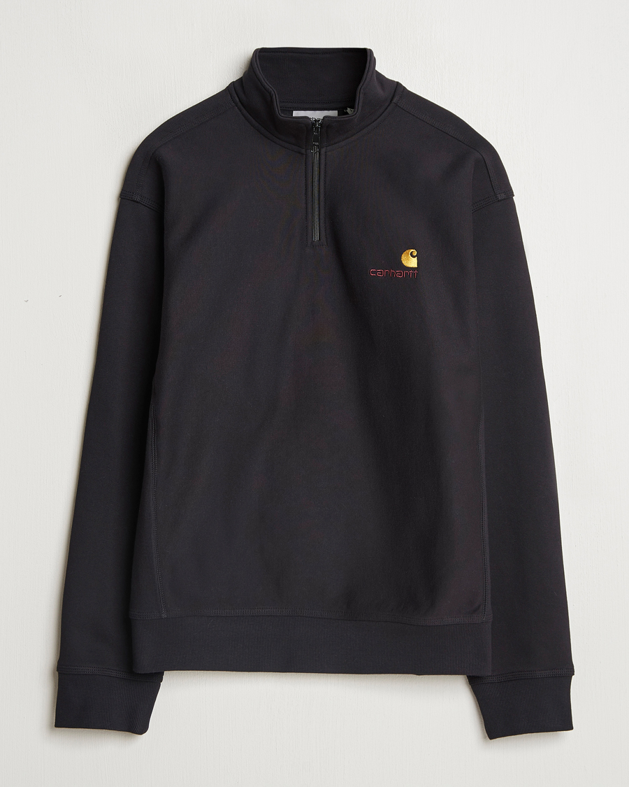 Herre | Gensere | Carhartt WIP | American Script Half Zip Sweatshirt Black
