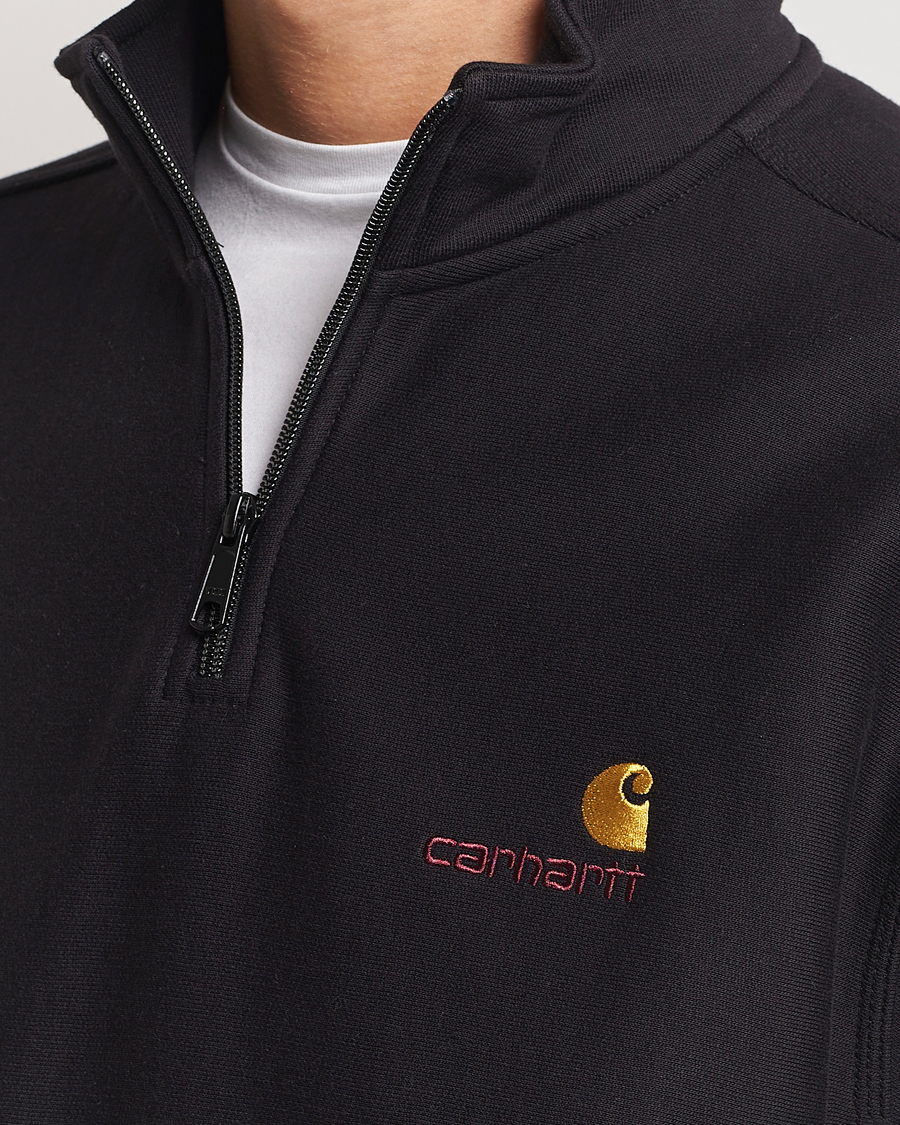 Herre | Gensere | Carhartt WIP | American Script Half Zip Sweatshirt Black