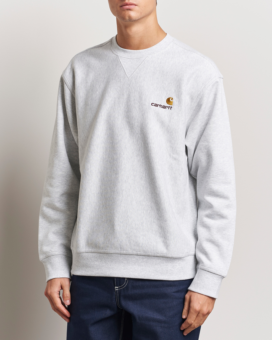 Herre | Gensere | Carhartt WIP | American Script Sweatshirt Ash Heather