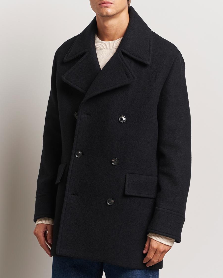 Herre | Jakker | J.Lindeberg | Arno Double Breasted Coat Black