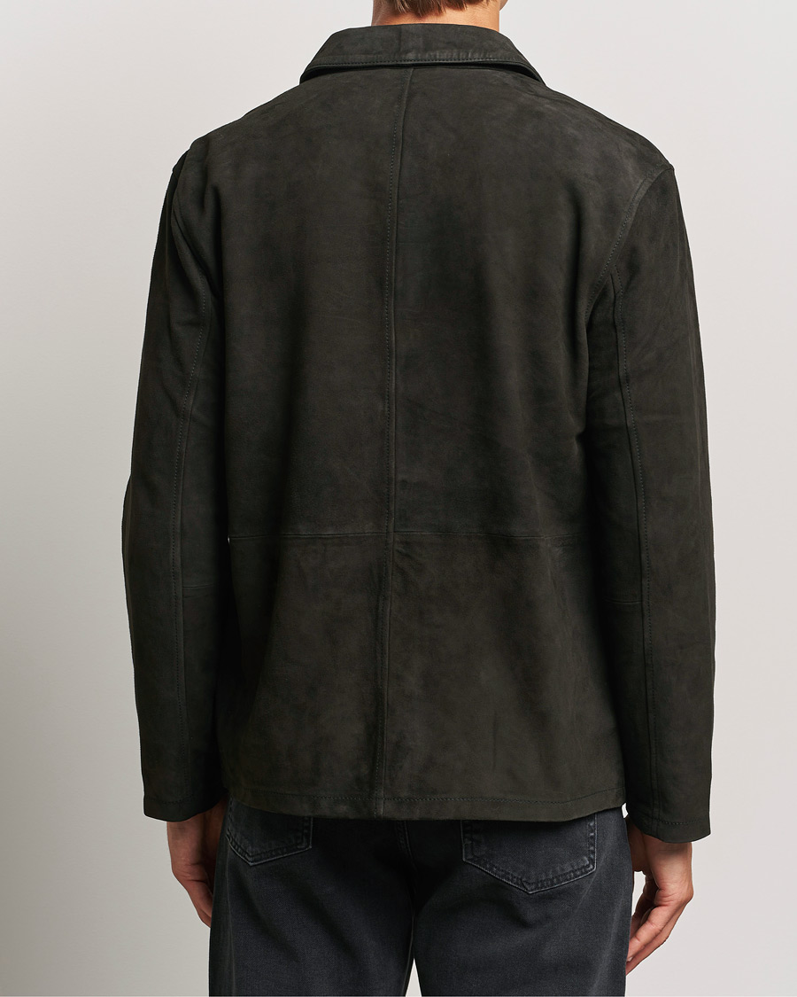 Herre | Jakker | J.Lindeberg | Jonah Suede Overshirt Washed Black