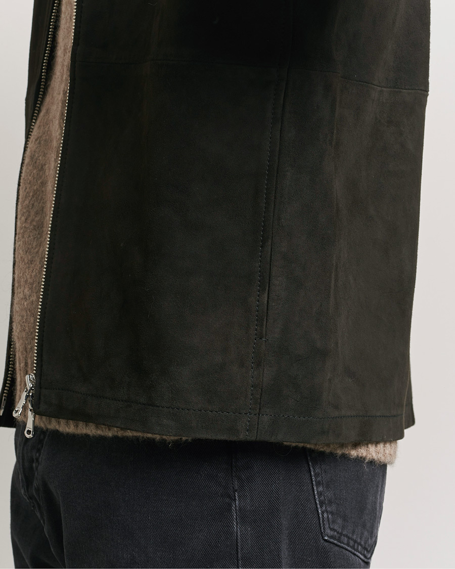 Herre | Jakker | J.Lindeberg | Jonah Suede Overshirt Washed Black