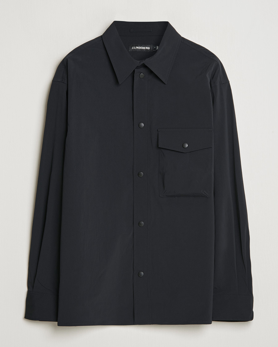 Herre | Skjorter | J.Lindeberg | Howard Tech Press Stud Shirt Black