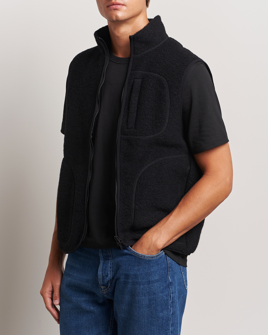 Herre | Vester | J.Lindeberg | Duncan Wool Fleece Vest Black