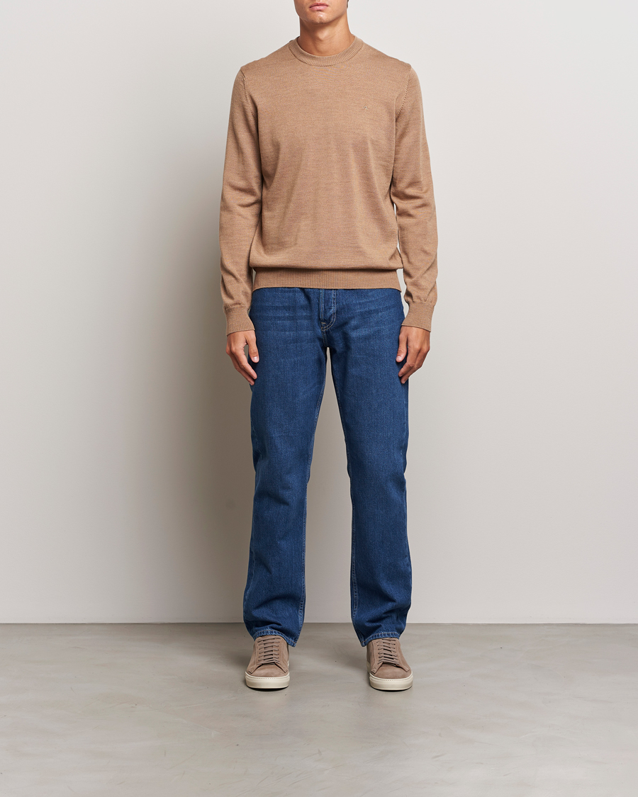 Herre | Gensere | J.Lindeberg | Keane Merino Crew Neck Sweater Tiger Brown