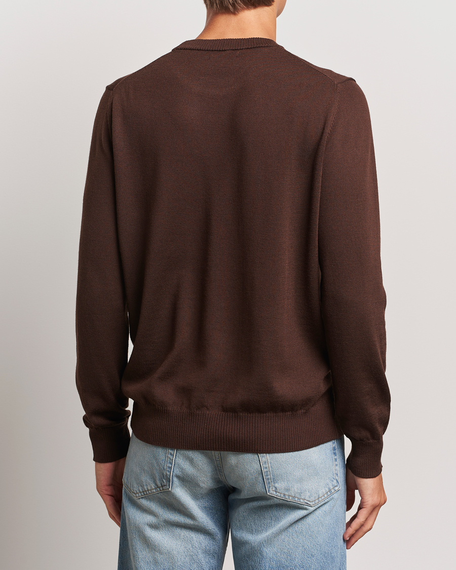 Herre | Gensere | J.Lindeberg | Keane Merino Crew Neck Sweater Bitter Chocolate