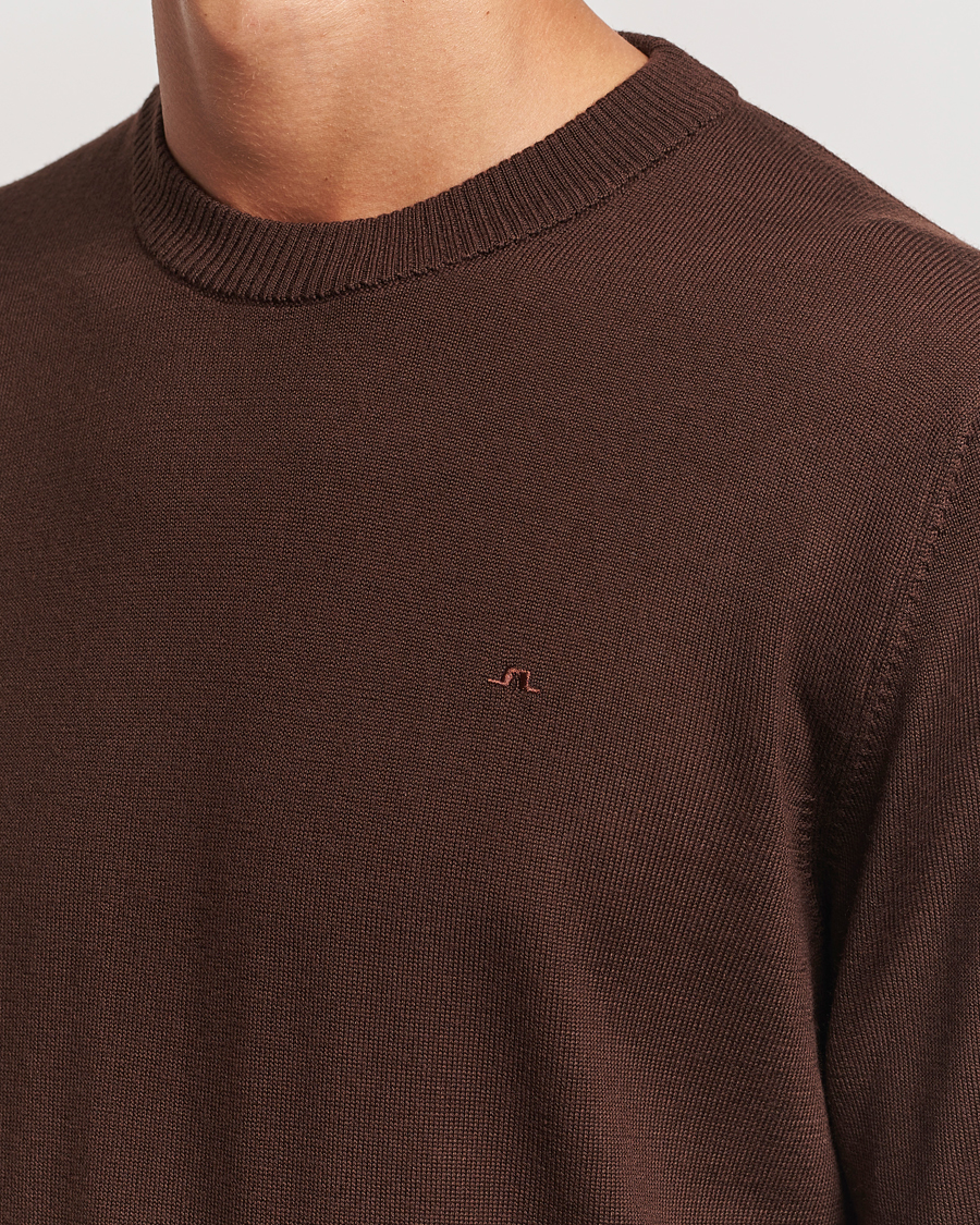 Herre | Gensere | J.Lindeberg | Keane Merino Crew Neck Sweater Bitter Chocolate