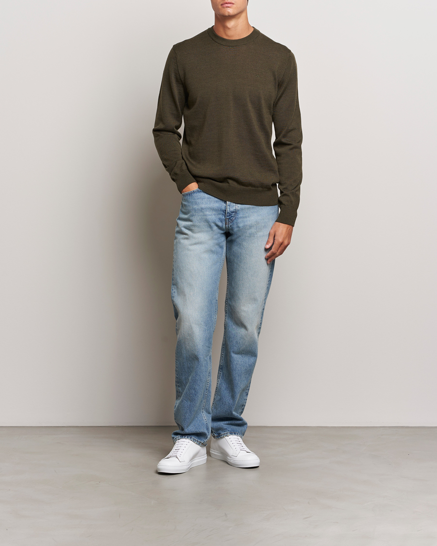Herre | Gensere | J.Lindeberg | Keane Merino Crew Neck Sweater Forest Green