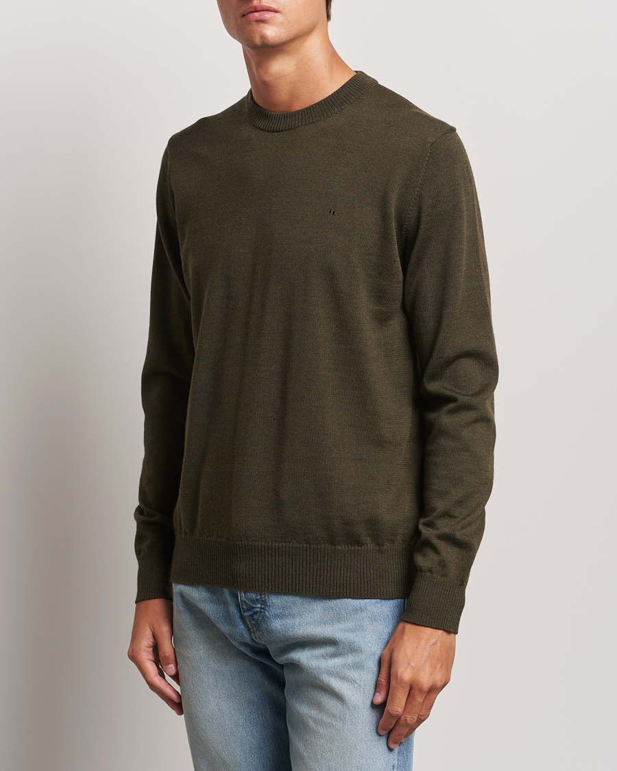 Herre | Gensere | J.Lindeberg | Keane Merino Crew Neck Sweater Forest Green