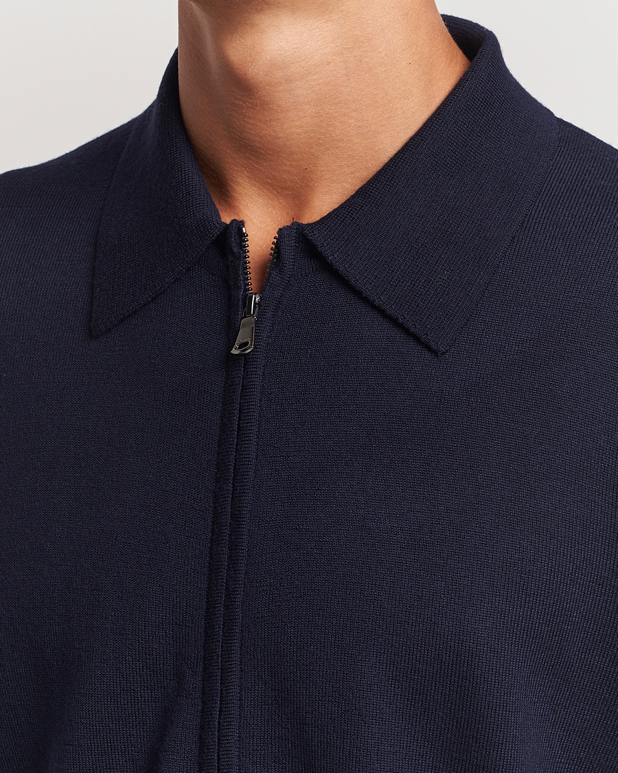 Herre | Gensere | J.Lindeberg | Kaleb Merino Zip Cardigan Navy