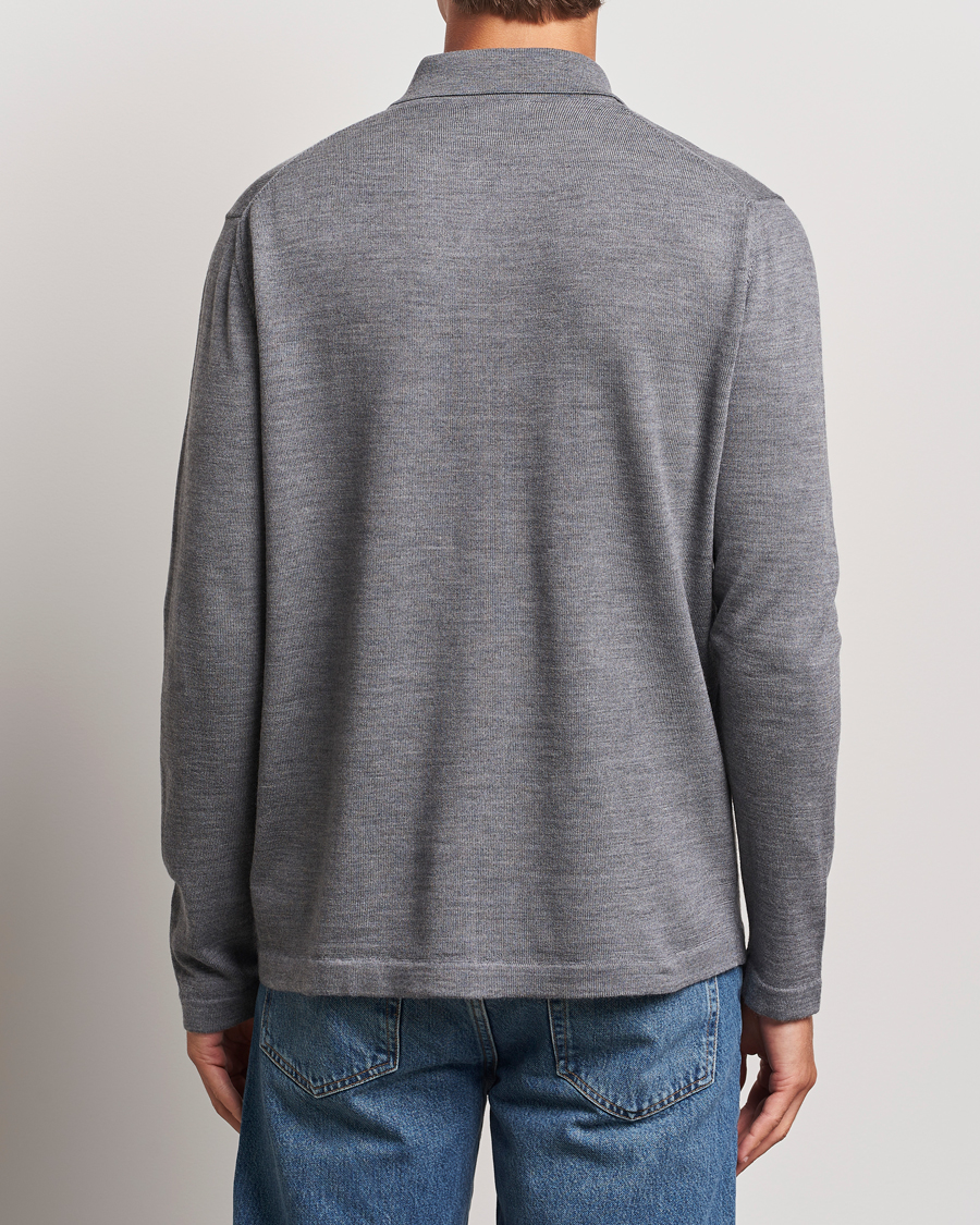 Herre | Gensere | J.Lindeberg | Kaleb Merino Zip Cardigan Mid Grey Melange