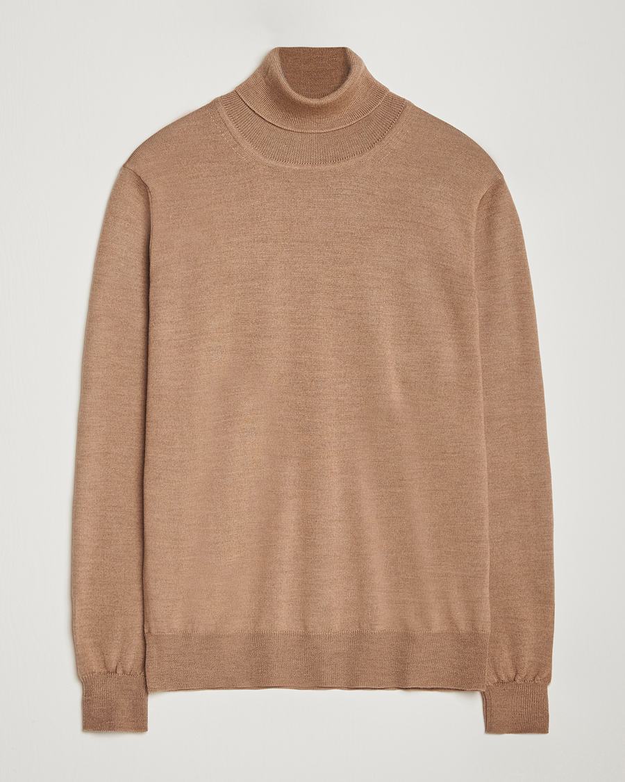 Herre | Gensere | J.Lindeberg | Kaden Merino Turtleneck Tiger Brown