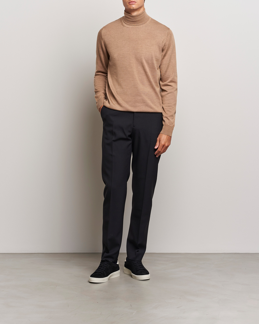 Herre | Gensere | J.Lindeberg | Kaden Merino Turtleneck Tiger Brown
