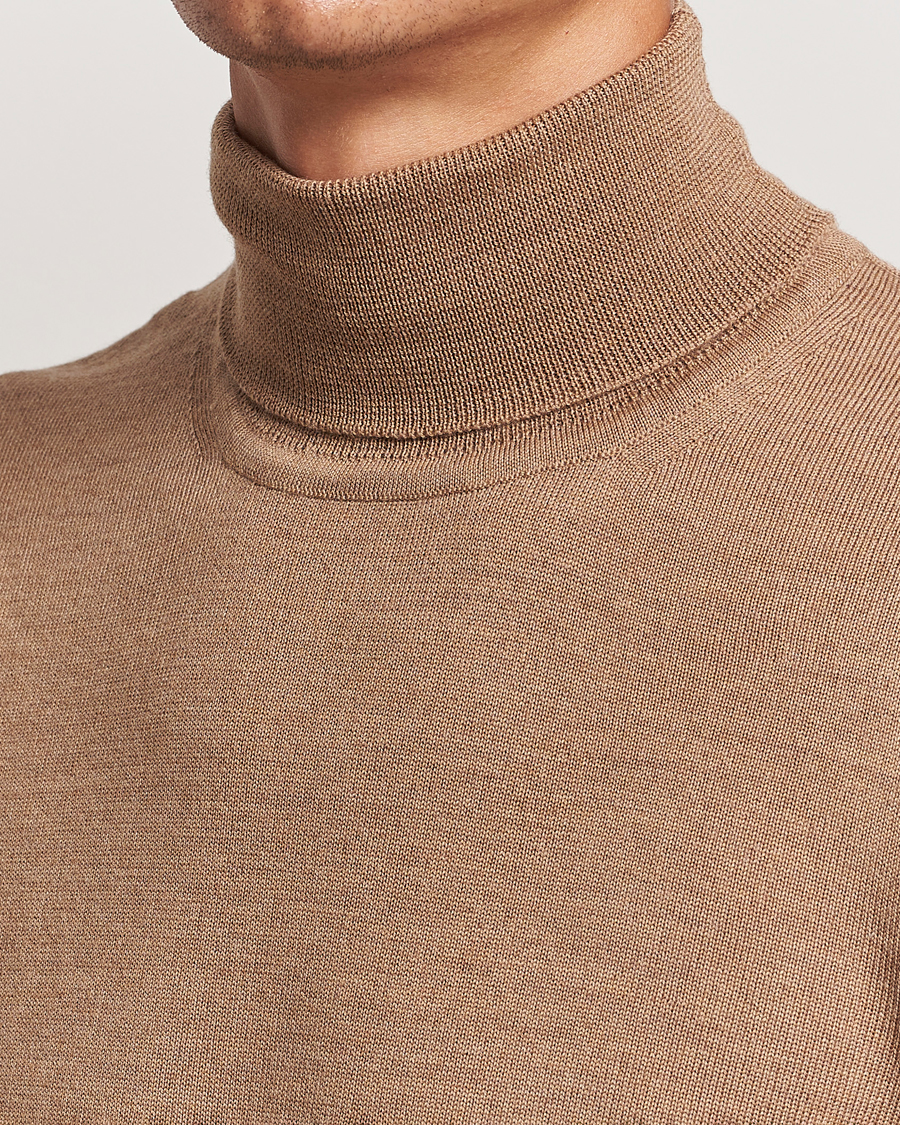 Herre | Gensere | J.Lindeberg | Kaden Merino Turtleneck Tiger Brown