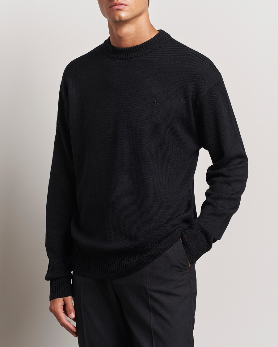 Herre | Gensere | J.Lindeberg | Kino Merino Crew Neck Black