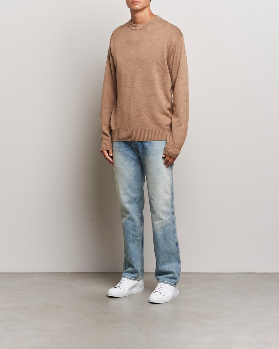 Herre | Gensere | J.Lindeberg | Kino Merino Crew Neck Tiger Brown