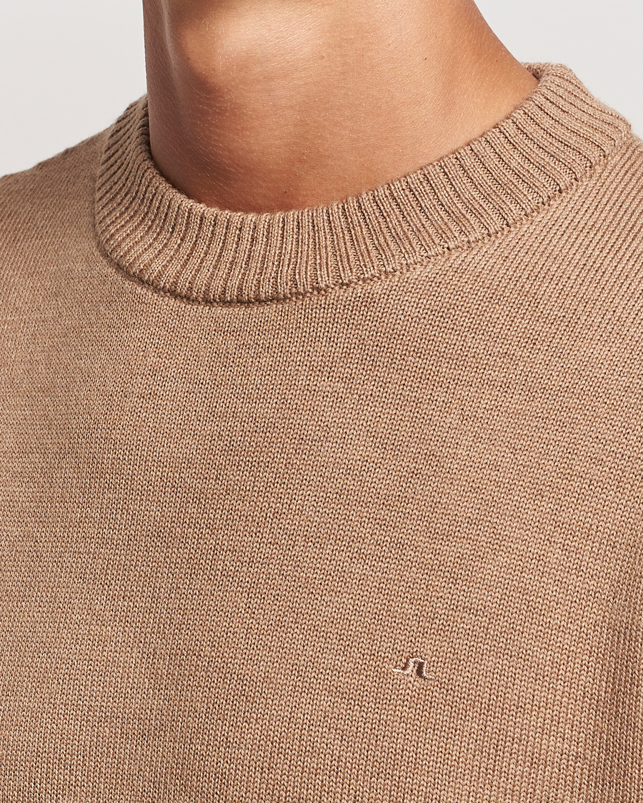 Herre | Gensere | J.Lindeberg | Kino Merino Crew Neck Tiger Brown