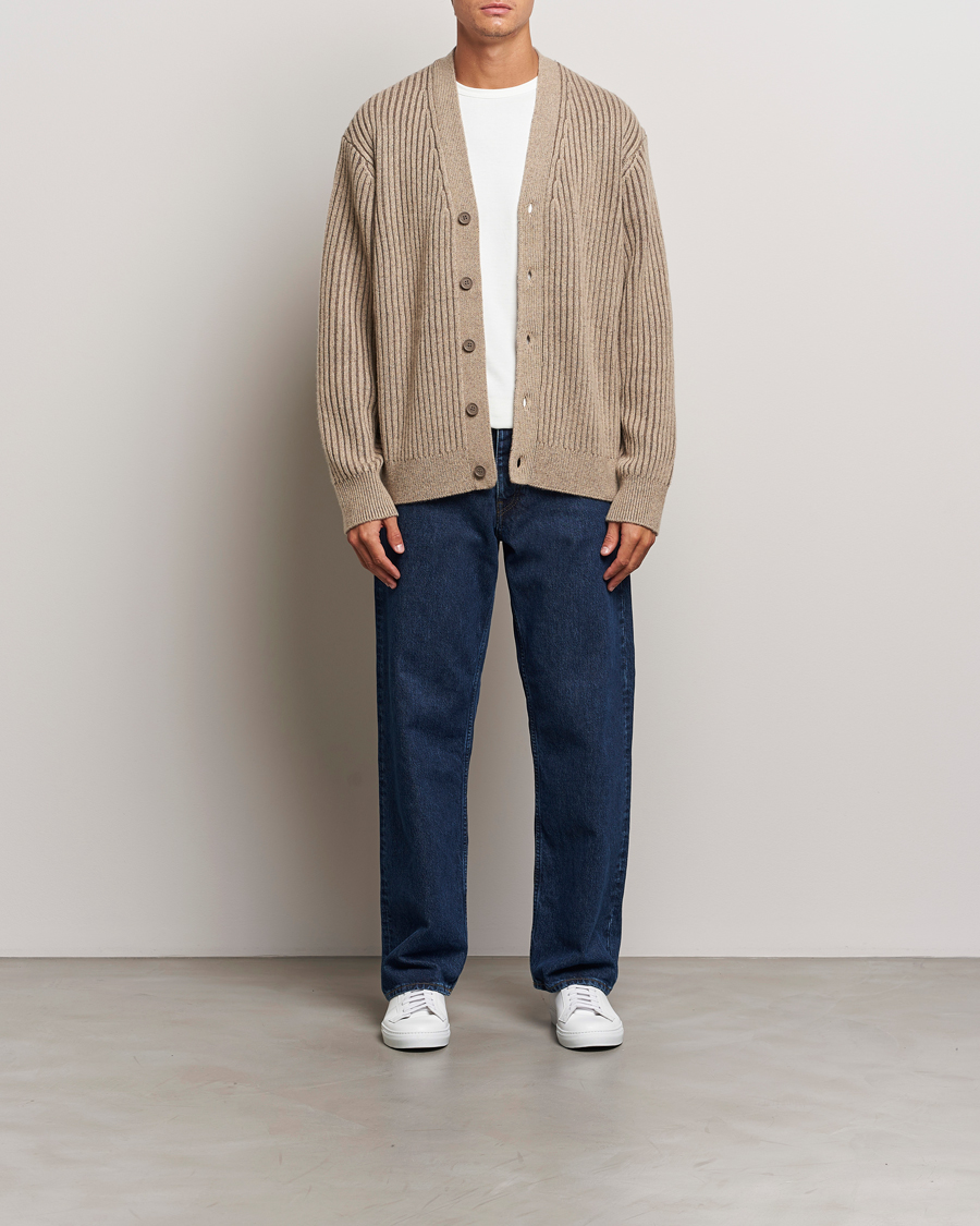 Herre | Gensere | J.Lindeberg | Twin Plated Knit Cardigan Tiger Brown