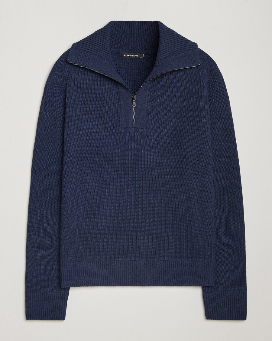 Herre | Gensere | J.Lindeberg | Wilmer Quarter Zip Knit Navy