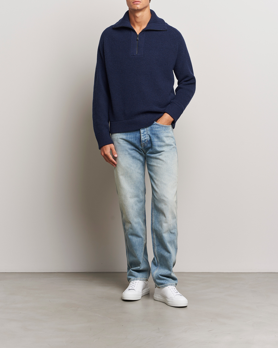Herre | Gensere | J.Lindeberg | Wilmer Quarter Zip Knit Navy