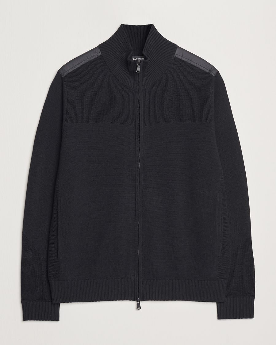 Herre | Gensere | J.Lindeberg | Marty Hybrid Jacket Black