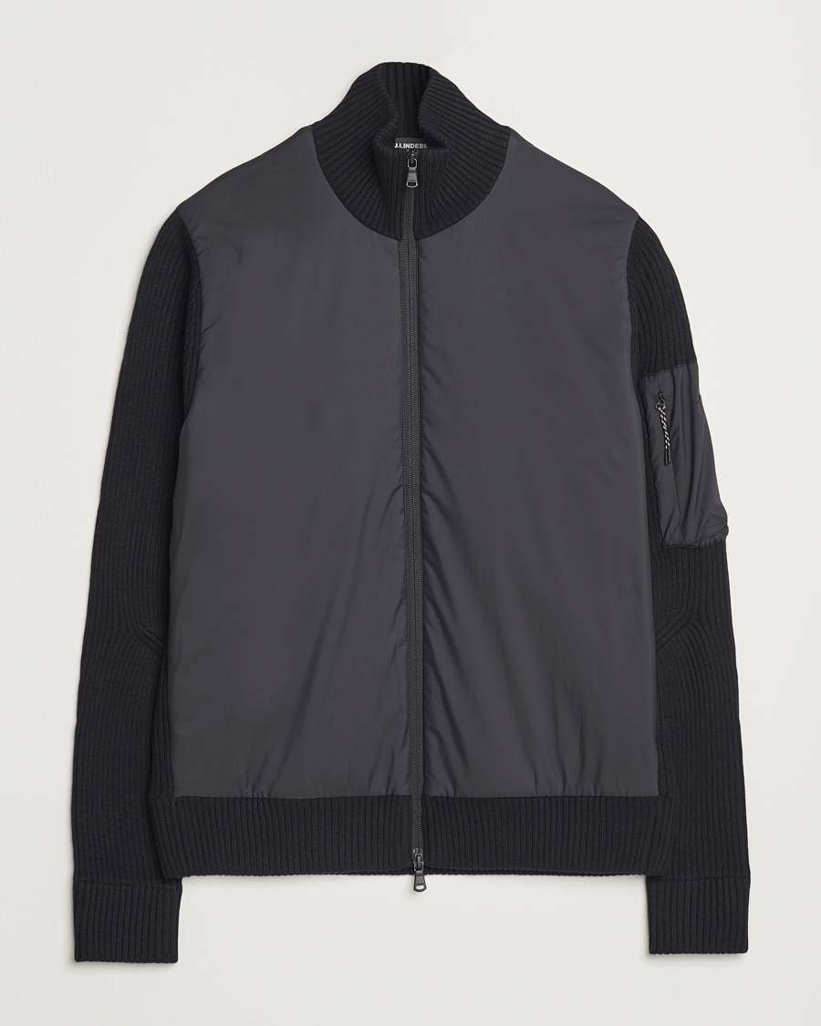 Herre | Jakker | J.Lindeberg | Beck Knitted Hybrid Jacket Black