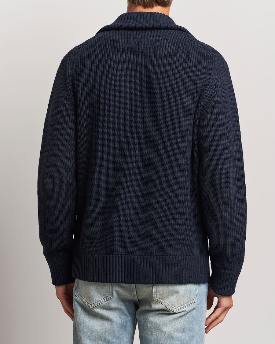 Herre | Gensere | J.Lindeberg | Skyler Wool Blend Zip Cardigan Navy