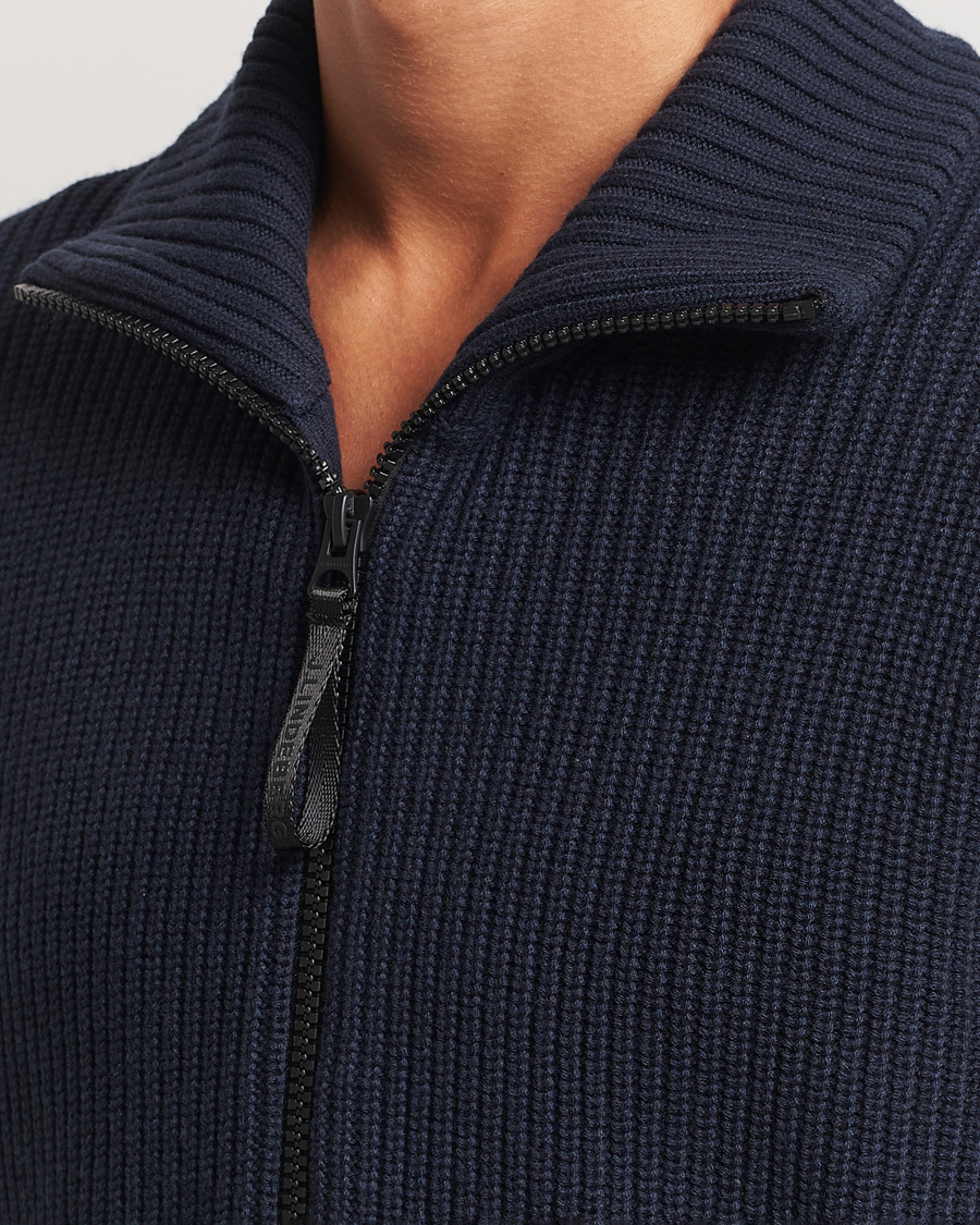 Herre | Gensere | J.Lindeberg | Skyler Wool Blend Zip Cardigan Navy