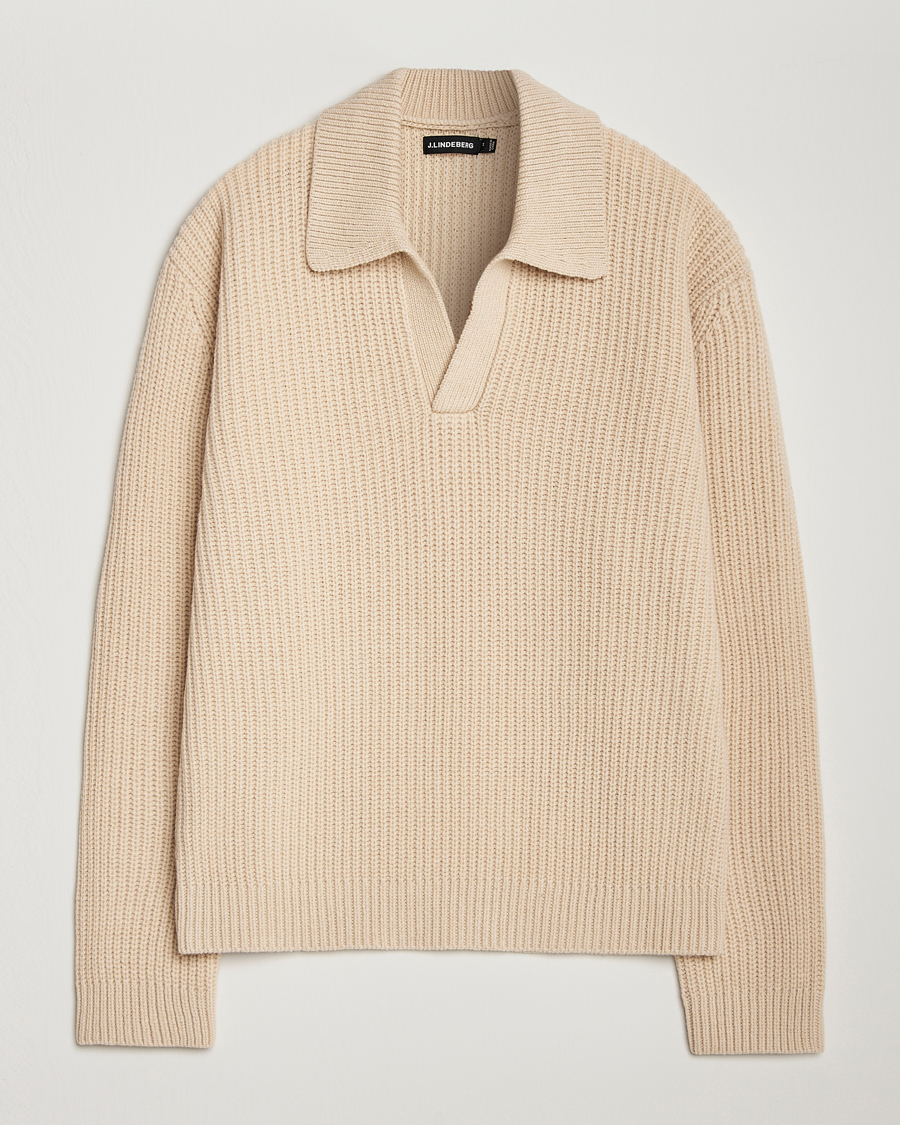 Herre | Gensere | J.Lindeberg | Jethro Heavy Polo Knit Moonbeam