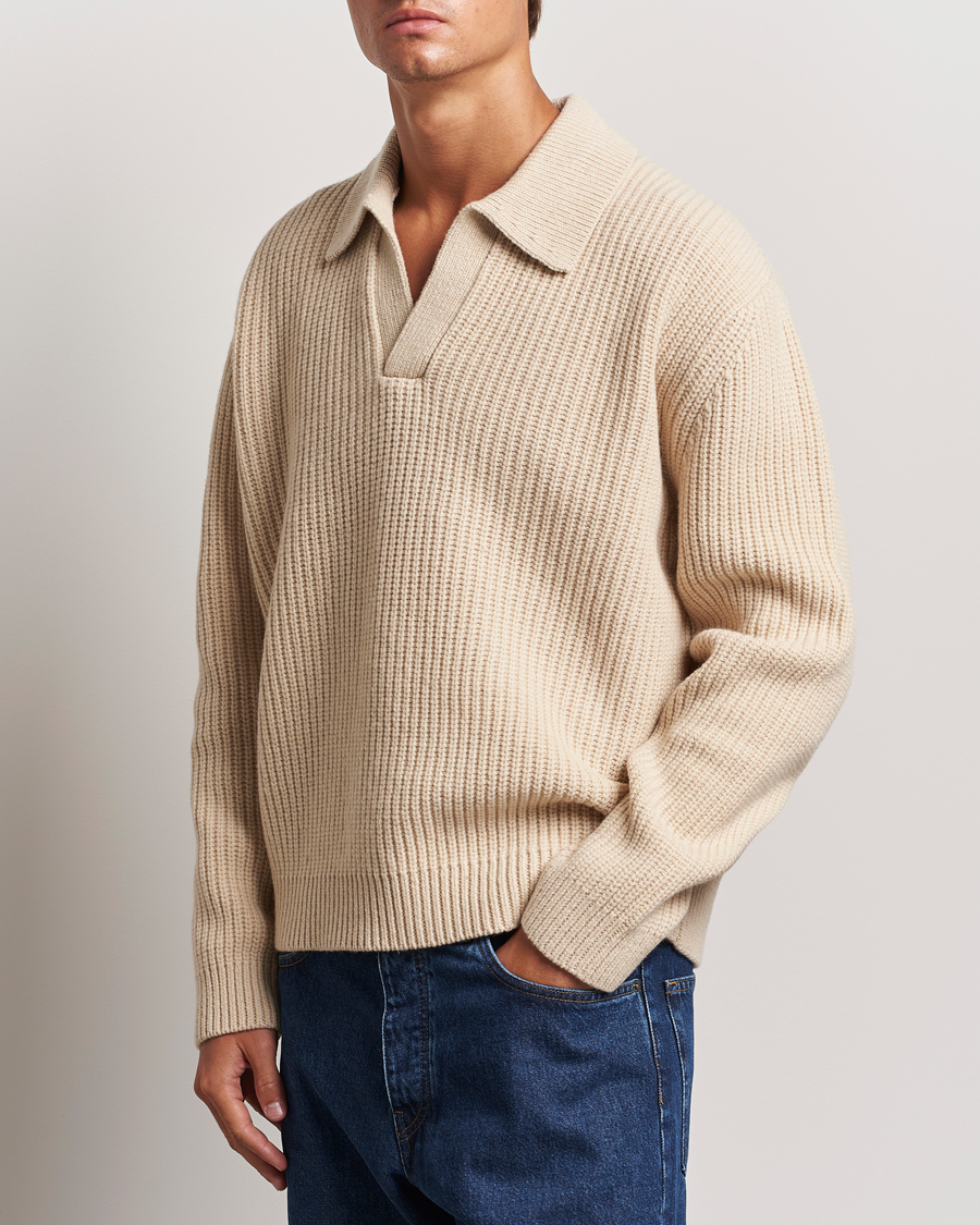 Herre | Gensere | J.Lindeberg | Jethro Heavy Polo Knit Moonbeam