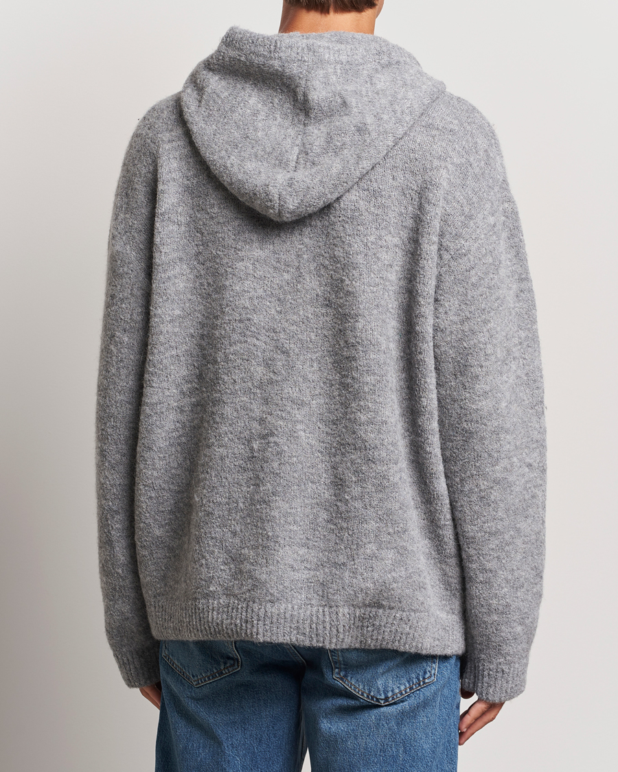 Herre | Gensere | J.Lindeberg | Broon Alpaca Blend Hoodie Mid Grey Melange