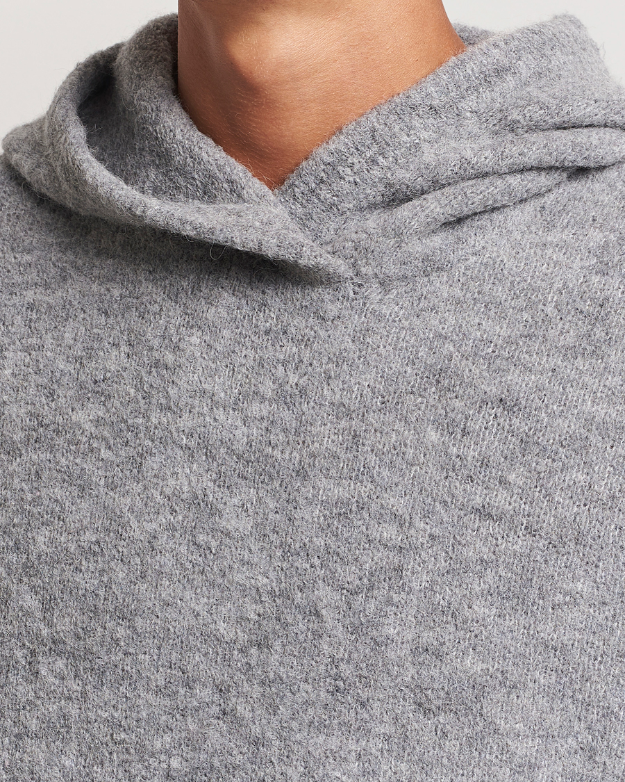 Herre | Gensere | J.Lindeberg | Broon Alpaca Blend Hoodie Mid Grey Melange