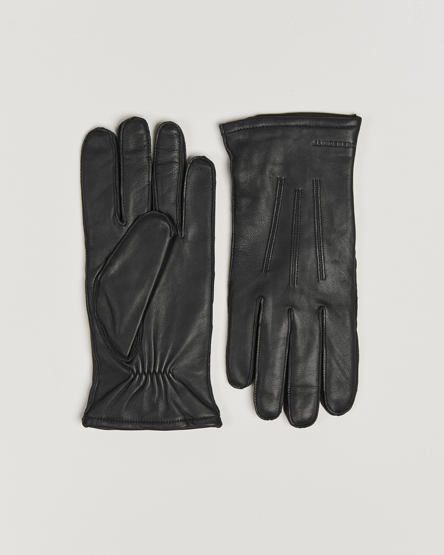 Herre | J.Lindeberg Milo Leather Glove Black | J.Lindeberg | Milo Leather Glove Black