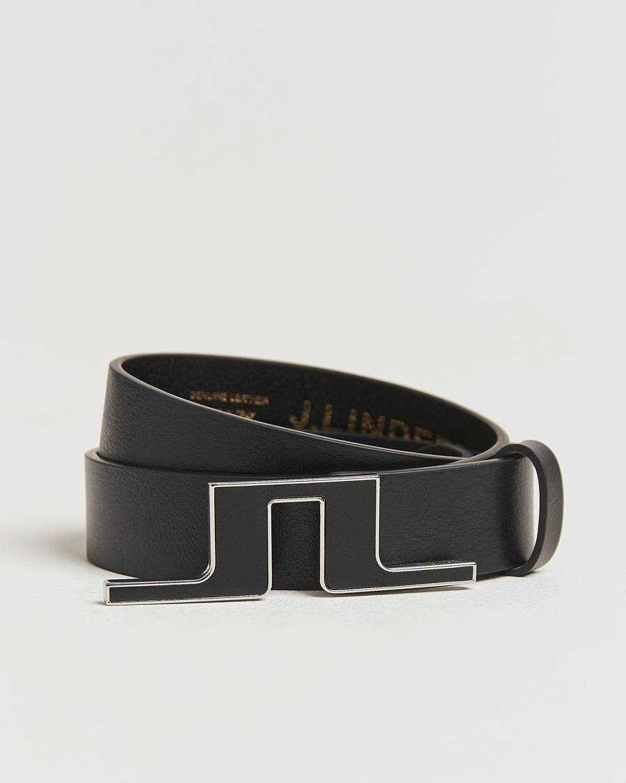 Herre | J.Lindeberg Bridge Logo Belt Black | J.Lindeberg | Bridge Logo Belt Black