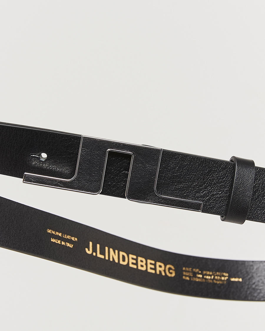 Herre | J.Lindeberg Bridge Logo Belt Black | J.Lindeberg | Bridge Logo Belt Black